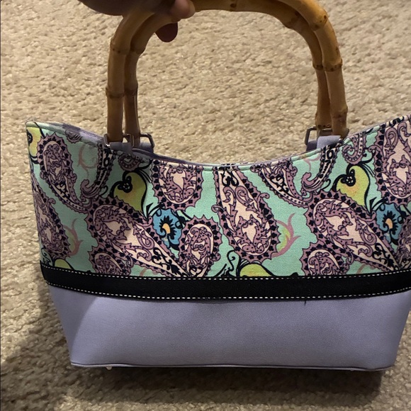 Kate Spade Multicolor Paisley Handbag with Bamboo Handles - Picture 7 of 11